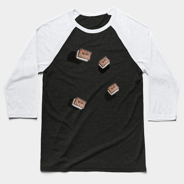 tiny ice cream sandwiches Baseball T-Shirt by Wickedhart